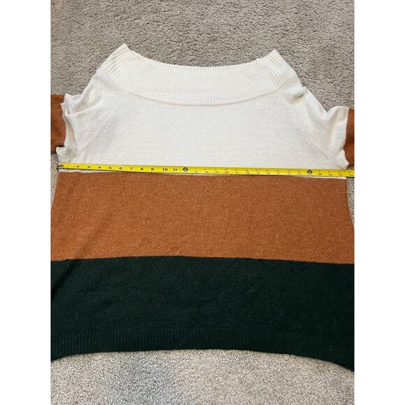 Andrée By Unit Color Block Sweater 3X Wide Neck Off the Shoulder Oversized Comfy - Picture 3 of 8